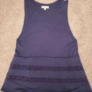 Wilfred Navy Blue Sleeveless Cotton Top